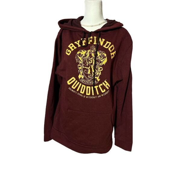 WBEI Harry Potter Gryffindor Quidditch Hoodie Burgundy - Picture 1 of 8